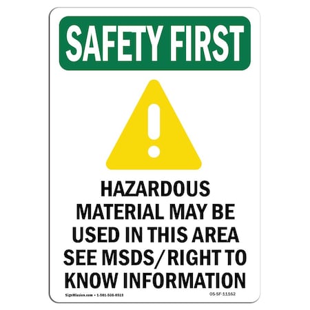 OSHA SAFETY FIRST, 3.5 Height, 5 Width, Decal